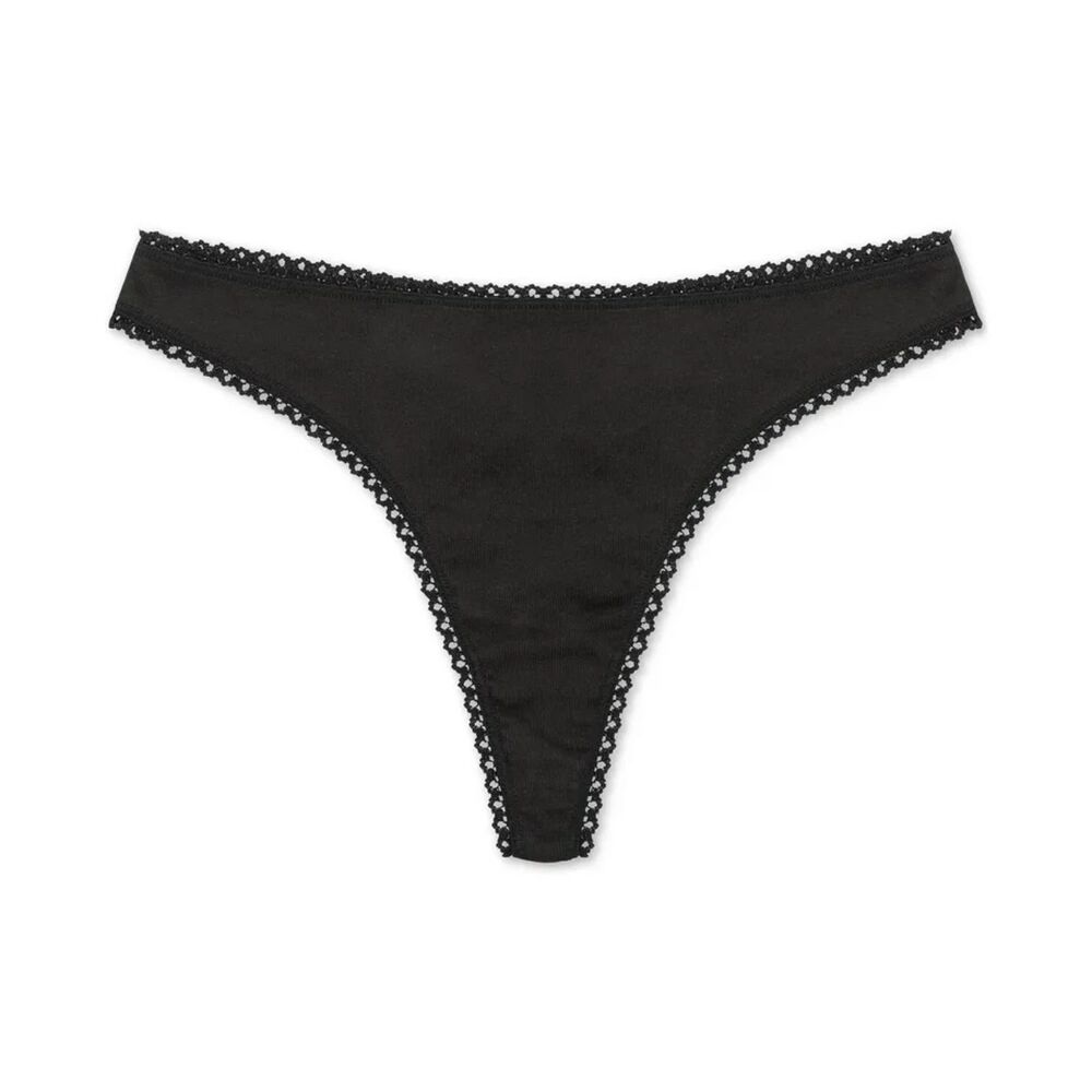 Charter Club Womens Lace-Trim Pretty Cotto Classic Black Medium, Small,